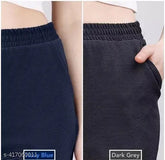 Stretchable cotton blend jogger pants for women - pack of 2, comfortable and soft material, elastic waistband, convenient side pockets